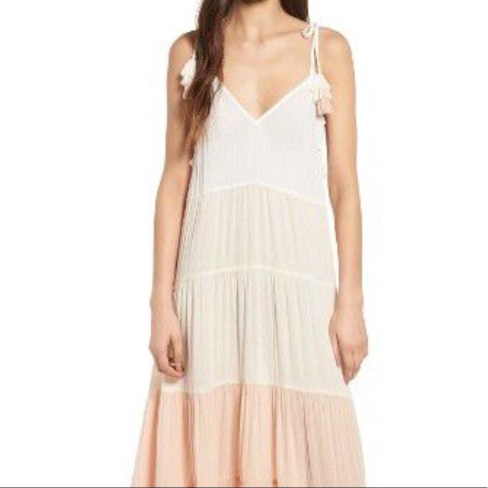 Sun and Shadow color block maxi dress